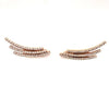 ESTATE .67CT DIAMOND 18KT YELLOW GOLD 3D TRIPLE BAR EAR CLIMBER HANGING EARRINGS