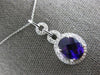 LARGE 3.1CT DIAMOND & AAA AMETHYST 14KT WHITE GOLD OVAL & ROUND FLOATING PENDANT