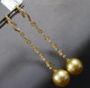 .58CT DIAMOND & AAA GOLDEN SOUTH SEA PEARL 18KT YELLOW GOLD 3D HANGING EARRINGS