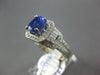 ESTATE LARGE 2.63CT DIAMOND & AAA SAPPHIRE 18KT WHITE GOLD OVAL ENGAGEMENT RING