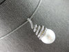 LARGE .45CT DIAMOND & AAA SOUTH SEA PEARL 18K WHITE GOLD MULTI SWIRL FUN PENDANT