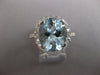 LARGE 3.91CT DIAMOND & AAA AQUAMARINE 14KT WHITE GOLD 3D HALO ENGAGEMENT RING