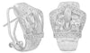 .29CT DIAMOND 14KT WHITE GOLD 3D HAMMERED LOOK BELT FUN CLIP ON HANGING EARRINGS