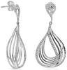 ESTATE LARGE .46CT DIAMOND 14KT WHITE GOLD MULTI TEAR DROP FUN HANGING EARRINGS