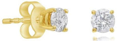 ESTATE .70CT DIAMOND 14KT YELLOW GOLD 3D CLASSIC SOLITAIRE 4 PRONG STUD EARRINGS