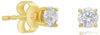 ESTATE .70CT DIAMOND 14KT YELLOW GOLD 3D CLASSIC SOLITAIRE 4 PRONG STUD EARRINGS