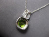 1.46CT DIAMOND & AAA PERIDOT 14KT WHITE GOLD 3D CUSHION & ROUND FLOATING PENDANT