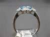 1.88CT DIAMOND & AAA BLUE TOPAZ 14K 2 TONE GOLD CUSHION & ROUND GEOMETRICAL RING
