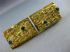 ANTIQUE LARGE 1.36CT AAA SAPPHIRE 14K YELLOW GOLD CLASSIC HANDCRAFTED CUFF LINKS