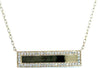 ESTATE .30CT DIAMOND 18KT YELLOW GOLD 3D CLASSIC RECTANGULAR BAR FUN NECKLACE