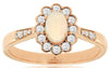 .52CT DIAMOND & AAA OPAL 14KT ROSE GOLD OVAL & ROUND SEMI BEZEL FLOWER FUN RING