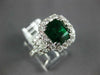 5.7CT DIAMOND & AAA EMERALD 18K WHITE GOLD SQUARE 3/4TH ETERNITY ENGAGEMENT RING