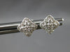 ESTATE .32CT DIAMOND 14KT WHITE GOLD 3D CLUSTER SQUARE FLOWER STUD EARRINGS