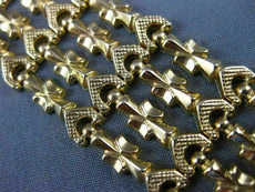 ANTIQUE WIDE 18KT YELLOW GOLD 3D MULTI ROW HANDCRAFTED FLORAL BRACELET #32312