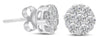ESTATE 1.05CT DIAMOND 14KT WHITE GOLD 3D CLASSIC ROUND FLOWER STUD EARRINGS
