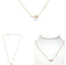 .15CT DIAMOND 14KT ROSE GOLD 3D GUITAR & MUSIC NOTE BY THE YARD FUN NECKLACE