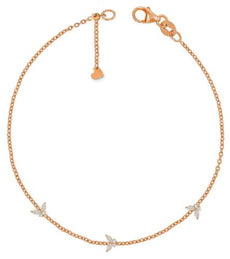 .30CT DIAMOND 14KT ROSE GOLD 3D ROUND & MARQUISE BY THE YARD BUTTERFLY BRACELET