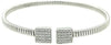 ESTATE .43CT DIAMOND 18KT WHITE GOLD SQUARE SNAKE FLEXIBLE CUFF BANGLE BRACELET