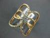 ESTATE LARGE .60CT DIAMOND 18KT WHITE & ROSE GOLD 3D FLOWER LOVE KNOT FUN RING
