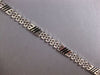 ESTATE WIDE 14KT WHITE GOLD BLACK ENAMEL RECTANGULAR PANTHER LINK FUN BRACELET