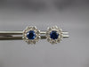 ESTATE 1.03CT DIAMOND & AAA SAPPHIRE 14K WHITE GOLD CLASSIC FLOWER STUD EARRINGS