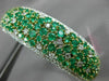 ESTATE LARGE 10.9CT & AAA EMERALD DIAMOND 18K 2 TONE GOLD FLOWER BANGLE BRACELET