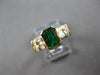 1.35CT DIAMOND & AAA EMERALD 18KT YELLOW GOLD SEMI BEZEL ENGAGEMENT RING #27978