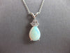 1.06CT DIAMOND & AAA OPAL 14KT WHITE GOLD PEAR SHAPE & ROUND LOVE PENDANT #27758