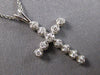 ESTATE .55CT DIAMOND 14KT WHITE GOLD 3D CLASSIC ROUND CROSS FLOATING PENDANT