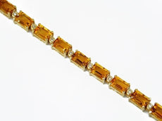 13.05CT DIAMOND & AAA CITRINE 14KT YELLOW GOLD 3D EMERALD CUT & ROUND BRACELET