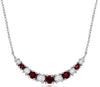 .50CT DIAMOND & AAA RUBY 14KT WHITE GOLD GRADUATING SEMI CIRCULAR LOVE NECKLACE