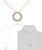 .40CT DIAMOND 14K YELLOW GOLD 3D ROUND & BAGUETTE DOUBLE CIRCLE OF LIFE NECKLACE