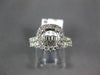 1.06CT DIAMOND 14KT WHITE GOLD ROUND HALO SEMI MOUNT ENGAGEMENT WEDDING RING SET
