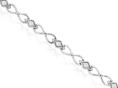 .33CT DIAMOND 14KT WHITE GOLD 3D INFINITY FILIGREE MILGRAIN TENNIS LOVE BRACELET