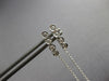 ESTATE .20CT DIAMOND 14K WHITE GOLD 3D 4 STONE BEZEL CHANDELIER HANGING EARRINGS