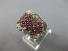 LARGE 1.18CT DIAMOND & AAA PINK RUBY 14K WHITE GOLD MULTI ROW ANNIVERSARY RING