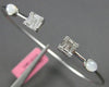 .43CT DIAMOND & AAA MOONSTONE 18KT WHITE GOLD 3D SQUARE FLEXIBLE BANGLE BRACELET