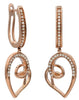 .20CT DIAMOND 14KT ROSE GOLD CLASSIC HEART SHAPE LOVE LEVERBACK HANGING EARRINGS