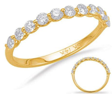 .66CT DIAMOND 14KT YELLOW GOLD 3D CLASSIC 9 STONE SHARED PRONG ANNIVERSARY RING