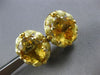 ANTIQUE EXTRA LARGE 20CT AAA YELLOW TOPAZ 18KT YELLOW GOLD OVAL EARRINGS #28131