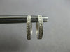 ESTATE .15CT DIAMOND 14K WHITE GOLD FILIGREE OVAL HOOP HUGGIE HANGING EARRINGS