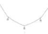 ESTATE .31CT DIAMOND 14K WHITE GOLD 3D ROUND TEAR DROP BY THE YARD LOVE NECKLACE