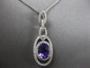 1.37CT DIAMOND & AAA AMETHYST 14K WHITE GOLD OVAL & ROUND DOUBLE HALO NECKLACE