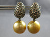 ESTATE LARGE 2.65CT MOCHA DIAMOND & AAA GOLDEN SOUTH SEA PEARL 18KT BLACK GOLD EARRINGS
