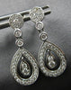 ESTATE .46CT DIAMOND 14KT WHITE GOLD 3D CLASSIC TEAR DROP FUN HANGING EARRINGS