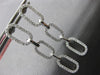 ESTATE .99CT DIAMOND 14KT WHITE GOLD 3D OVAL OPEN LINK FUN HANGING EARRINGS