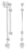 .45CT DIAMOND 14K WHITE GOLD 3D 5 STONE BEZEL ETOILE DOUBLE BAR HANGING EARRINGS