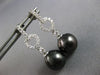 ESTATE .13CT DIAMOND & AAA TAHITIAN PEARL 18KT WHITE GOLD FUN HANGING EARRINGS