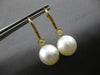 .17CT DIAMOND & AAA SOUTH SEA PEARL 18KT YELLOW GOLD LEVERBACK HANGING EARRINGS