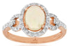 1.08CT DIAMOND & AAA OPAL 14KT ROSE GOLD ROUND & OVAL CLASSIC LOVE KNOT FUN RING